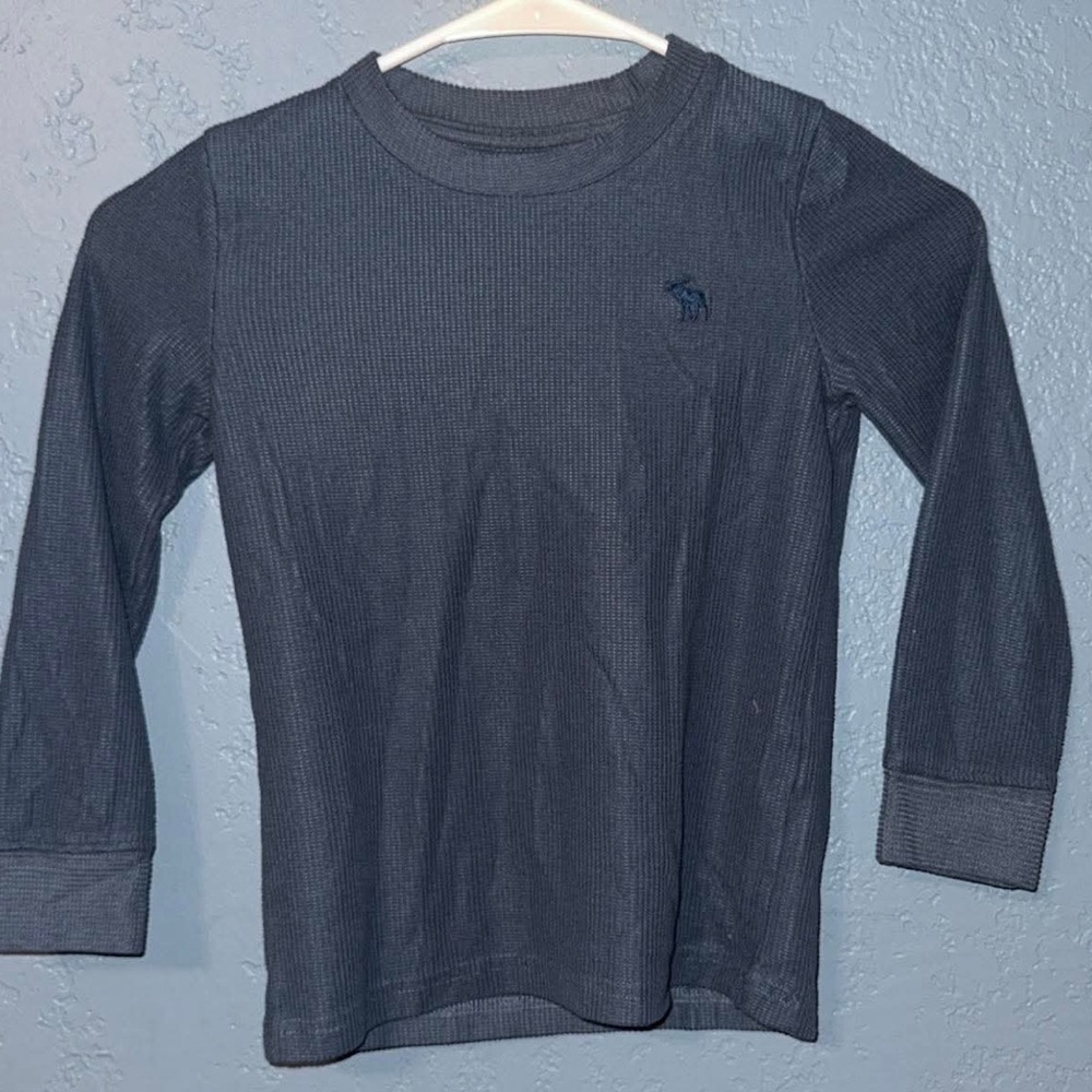 abercrombie kids Charcoal Long-Sleeve Waffle Thermal Tee